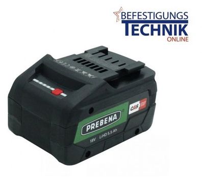 Prebena AKKU18-5,5-LiHD 18V 5,5 Ah für VITAS 100 Kompressor CAS baugleich METABO 6253