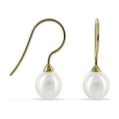 Luna-Pearls - 311.0682 - Ohrhänger - Süßwasser-Zuchtperle 7.5-8mm - 585 Gelbgold