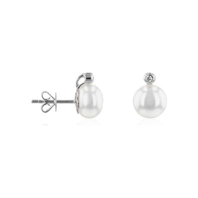 Luna-Pearls - HS1272 - Ohrstecker - 585 Weißgold - 2 Brillanten H/SI 0,03 ct