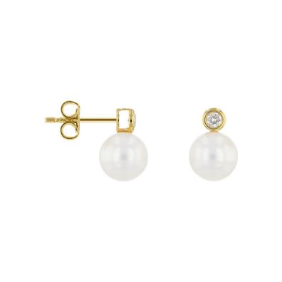 Luna-Pearls - HS1478 - Ohrstecker - 750 Gelbgold - 2 Brill. H SI 0,08 ct