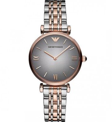 Emporio Armani AR1725 Gianni T-bar 32mm RoséGold Silber Damenuhr NEU