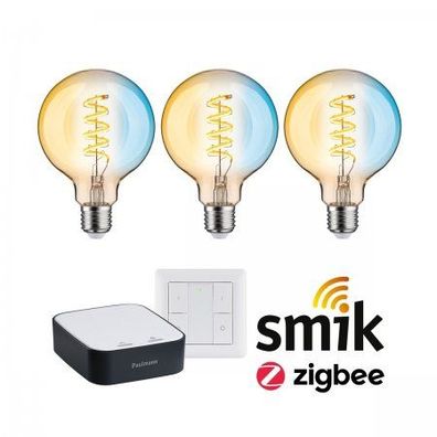 Paulmann 5195 Starterset Zigbee LED Globe G95 E27 Tunable White + smik Gateway + Scha