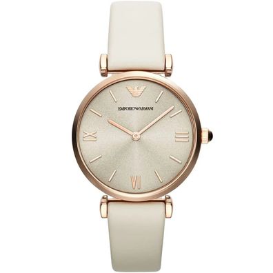 Emporio Armani AR1769 Gianni 32mm RoséGold Beige Damenuhr NEU