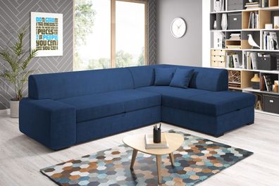 FURNIX Ecksofa Nosmiss mit Schlaffunktion Polstercouch mit Kopfkissen OR80