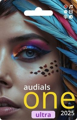 Audials One 2025 ULTRA / 1-PC / Dauerlizenz / Karte mit Produktkey (PKC)