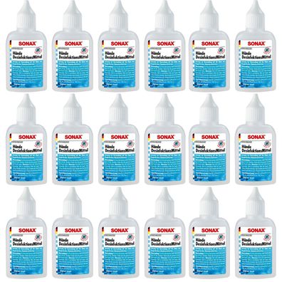 18x Sonax HändeDesinfektionsmittel 50ml Hand-Desinfektionsmittel Antibakteriell