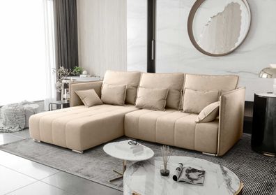 FURNIX Sofa YAHO Couch ausziehbar mit Bettkasten und Kissen Schlafsofa MH 02