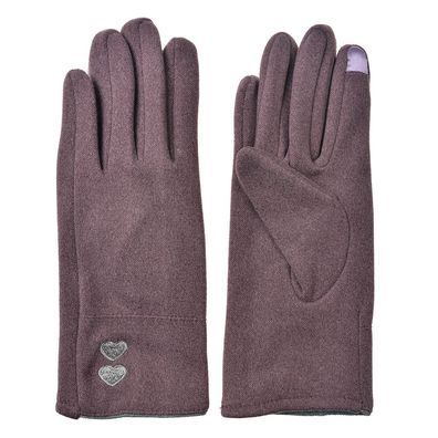 Clayre & Eef Winterhandschuhe 9x23 cm Violett Polyester