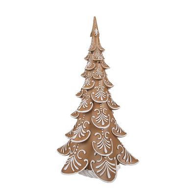 Clayre & Eef Weihnachtsdekoration mit LED-Beleuchtung Weihnachtsbaum 42 cm Braun