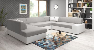 FURNIX Wohnlandschaft XXL-Sofa U-Form Sofalandschaft Nosmiss eco Leder MA120OR21