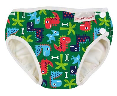 Imse Vimse Schwimmwindel, Badewindel, Aquawindel, Babybadehose Green Dino