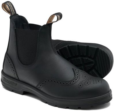 Blundstone Chelsea Boots #2443 Brogued Black Leather (Classics Series)