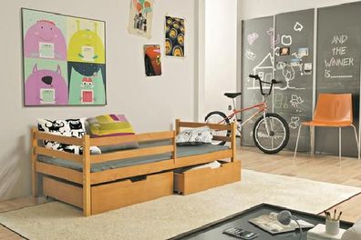 Kinderbett Jugendbett + Bettkasten Massivholz Bett Betten Echtholz Kinderbetteb