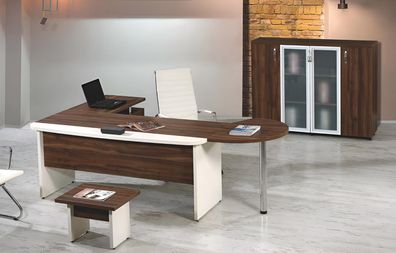 Klassisch? Büromöbel Set 3Tlg Eckbürotisch Komplettbüro Holz Braun