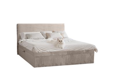 Boxspringbett mit bettkasten und topper TRENTO, ohne Bein 180x200 cm Beige