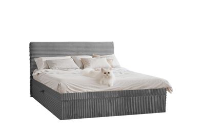 Boxspringbett mit bettkasten und topper TRENTO, ohne Bein 200x200 cm Dunkelgrau