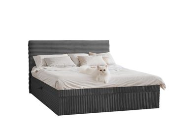 Boxspringbett mit bettkasten und topper TRENTO, ohne Bein 120x200 cm Graphit