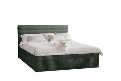 Boxspringbett mit bettkasten und topper TRENTO, ohne Bein 200x200 cm Grün