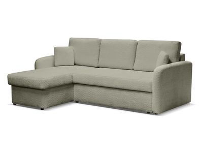 FURNIX Ecksofa Basilicet in L-Form Schlaffunktion, Bettkästen, Kissen COR85