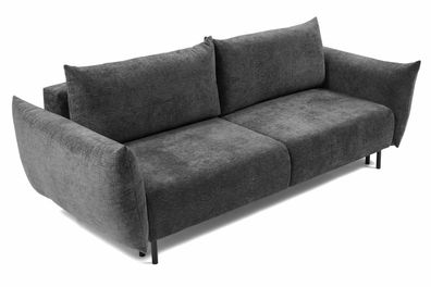 FURNIX Schlafsofa 140 x 200cm Adelline 2 Personen mit Schlaffunktion OTH97 Dunkelgrau