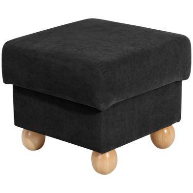 Hocker Kasha Bezug Veloursstoff Buche/schwarz 22263