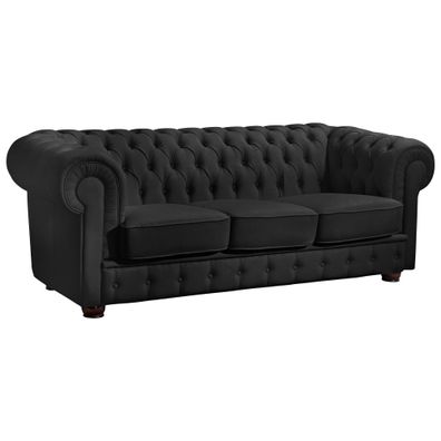 Sofa 3-Sitzer Kalea Bezug Nappaleder Nussbaum/schwarz 21362