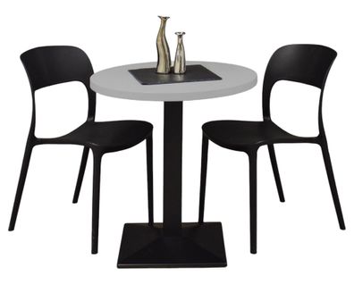 Bistrotisch rund Elanur 70 cm schwarz matt/kreidegrau matt lack 14590