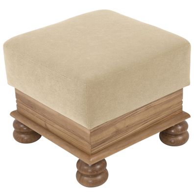 Hocker Katlin Bezug Flockstoff Eiche rustikal/sand 22764