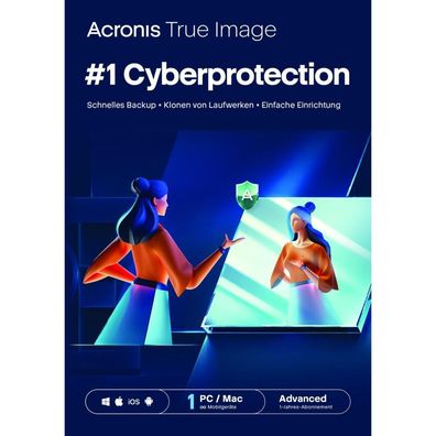 Acronis True Image Advanced| 1 PC/MAC| 1 Jahr|Key schnell per eMail|ESD