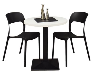 Bistrotisch rund Elanur 70 cm schwarz matt/weiß matt lack 14588