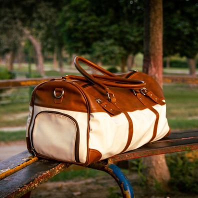 Echte Leder Reisetasche mit Schuhfach, Duffle Bag, Reisetasche, Sporttasche