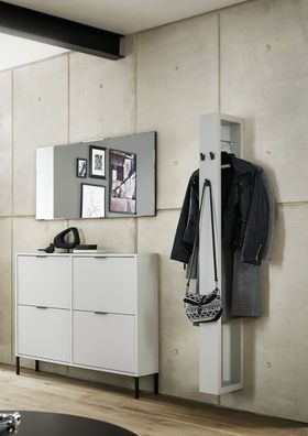 Garderobe Erna 163x32x187 Kreidegrau matt Lack 90108