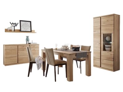 Esszimmer komplett Set Teilmassiv Bianco 90086