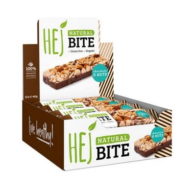 HEJ Natural HEJ Bite Organic (12x40g) Vanilla and Cocoa Nibs