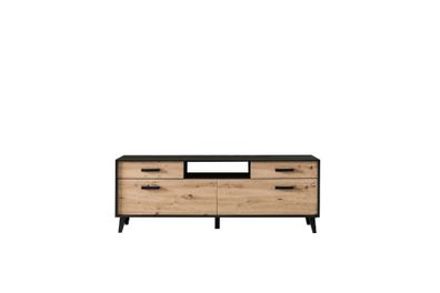 TV-Unterschrank Jaida 186x68x39 Lowboard Schwarz/Artisan 10096