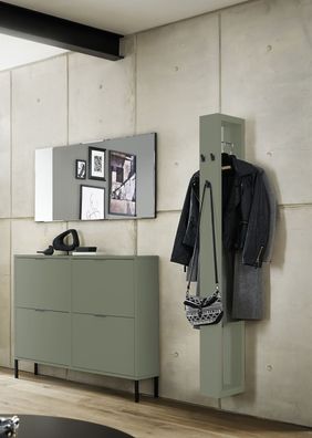 Garderobe Erna 163x32x187 Pinie Green matt Lack 90109