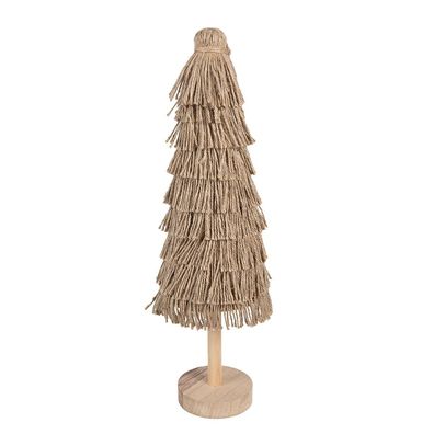 Clayre & Eef Dekorationsfigur Weihnachtsbaum 42 cm Braun Holz (Gr. Ø 14x42 cm)