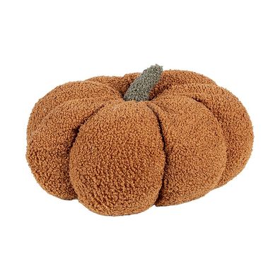 Clayre & Eef Dekokissen Kürbis Ø 28x18 cm Braun Stoff (Gr. Ø 28x18 cm)
