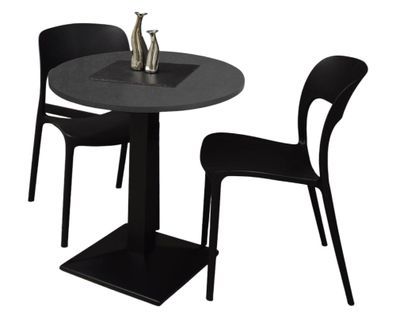 Bistrotisch rund Elanur 70 cm schwarz matt/graphit 14586