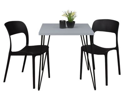 Bistrotisch Eirena 70x70x75 schwarz matt/aqua matt lack 14490