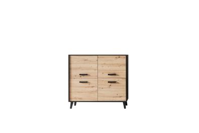 Highboard Jaida 125x117x39 Anrichte Schwarz/Artisan 10102