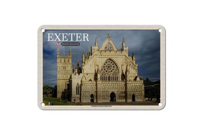 Blechschild 18 x 12 cm Reise Motiv: Exeter Cathedral Church Saint Peter