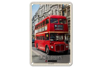 Blechschild 18 x 12 cm Reise Motiv: London UK Red London Bus