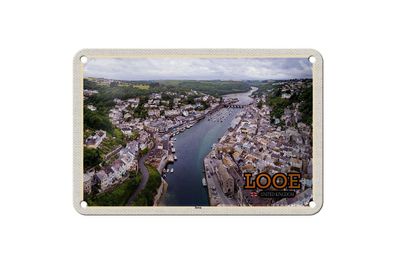 Blechschild 18 x 12 cm Reise Motiv: Looe Enlgand United Kingdom Town
