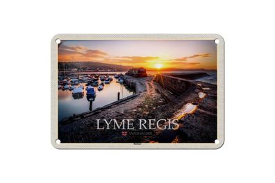 Blechschild 18 x 12 cm Reise Motiv: Lyme Regis Harbour Enlgand UK