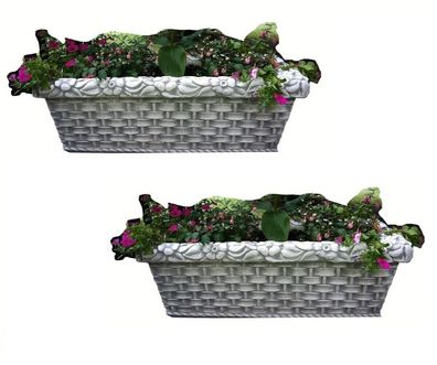 2 x Blumenkasten Pflanztrog Blumenkübel Pflanzkübel Pflanzschale Pflanzkasten