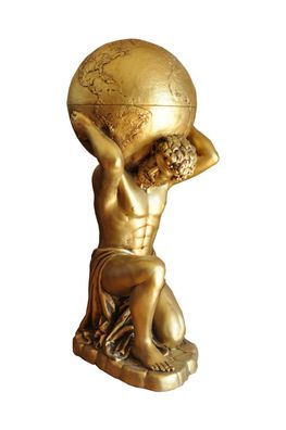 Atlas Mini Bar Globus auf dem Rücken Herkules Skulptur Griechische Figuren Gold