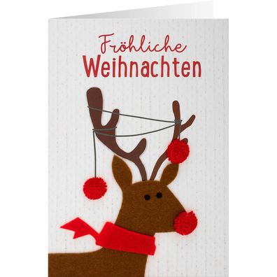 Sheepworld AG Weihnachtskarten Grusskarte Frohe Weihnachten Motiv Rentier Neuware