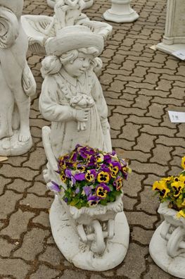 Gartenfigur Steinfigur Pflanzschale Pflanzkübel Kinderfiguren Mädchen Figur