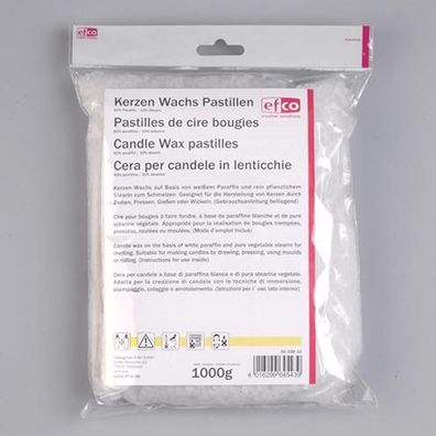 Kerzen Wachs Pastillen Granulat Kerzengießen 1kg 90% Paraffin / 10% Stearin efco
